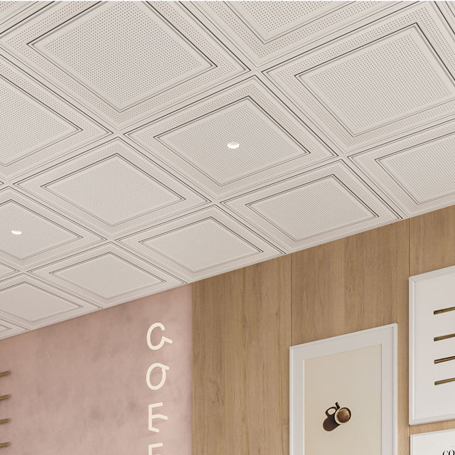 Modern Grid Acoustic Ceiling Tile NRC.85 (2x2)